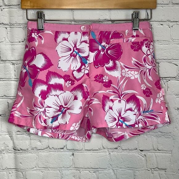 Reebok Kids Pink Floral Swim Shorts size Small 10 - Picture 1 of 7